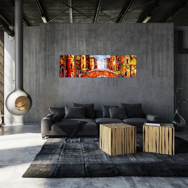 Obraz - Obraz olejny przedstawiający miasto III. (170x50 cm)