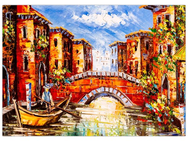Obraz - Obraz olejny przedstawiający miasto III. (70x50 cm)