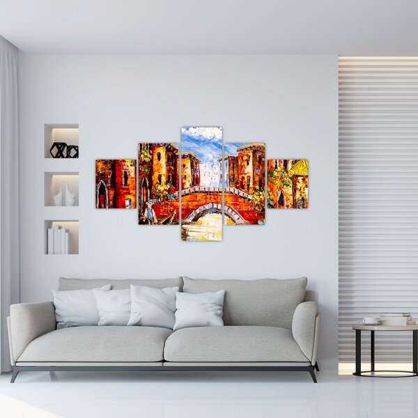 Obraz - Obraz olejny przedstawiający miasto III. (125x70 cm)