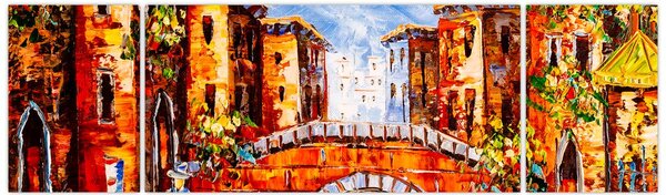 Obraz - Obraz olejny przedstawiający miasto III. (170x50 cm)