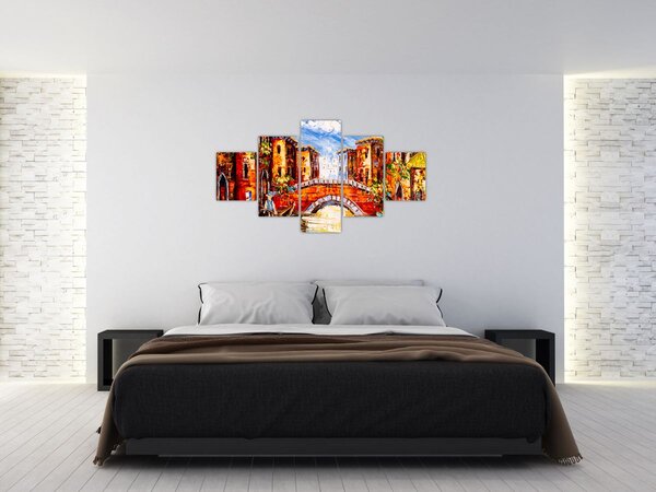 Obraz - Obraz olejny przedstawiający miasto III. (125x70 cm)