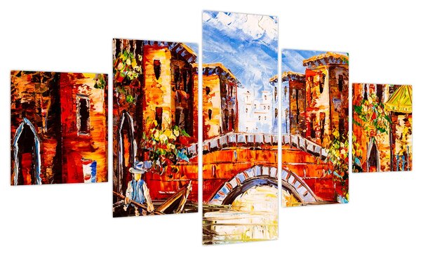 Obraz - Obraz olejny przedstawiający miasto III. (125x70 cm)