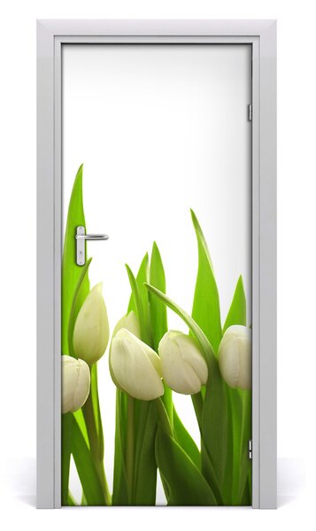 Okleina Naklejka fototapeta na drzwi Białe tulipany