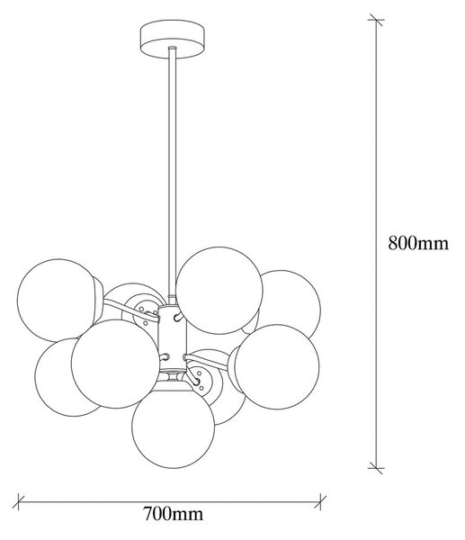 Biała/w kolorze mosiądzu lampa wisząca ze szklanym kloszem ø 70 cm Mudoni – Opviq lights
