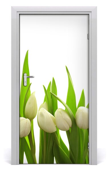 Okleina Naklejka fototapeta na drzwi Białe tulipany