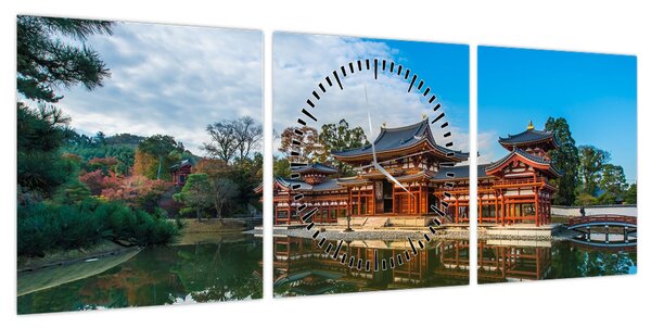 Obraz - Świątynia Byodo-in, Japonia (z zegarem) (90x30 cm)