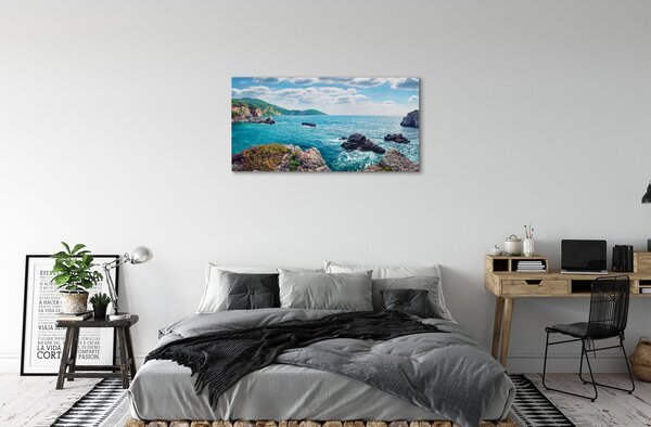 Obraz canvas na ścianę Greckie Góry nad Lazurowym Morzem