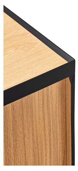 Czarna wysoka komoda w dekorze dębu 95x120 cm Arista – Teulat