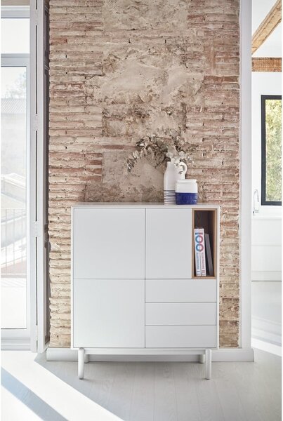 Biała komoda 100x120x40 cm Corvo – Teulat