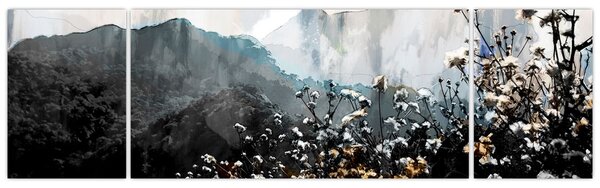 Obraz - Ilustracja przedstawiająca dzikie kwiaty (170x50 cm)