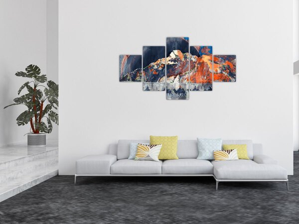 Obraz - Ilustracja domów publicznych (125x70 cm)