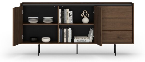 Komoda Zenar 170 cm z szufladami - orzech elegant / czarny
