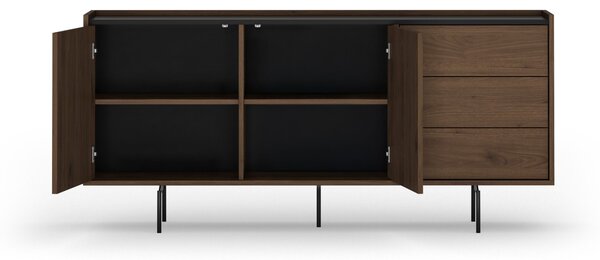 Komoda Zenar 170 cm z szufladami - orzech elegant / czarny