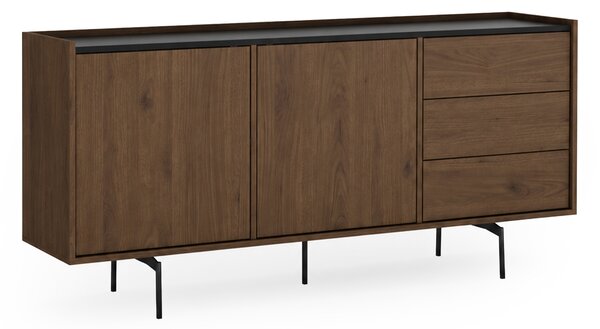 Komoda Zenar 170 cm z szufladami - orzech elegant / czarny