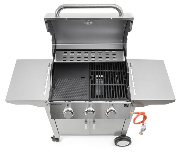 Grill gazowy OKLAHOMA BBQ, 4 palniki, z reduktorem, srebrny Penta CZ