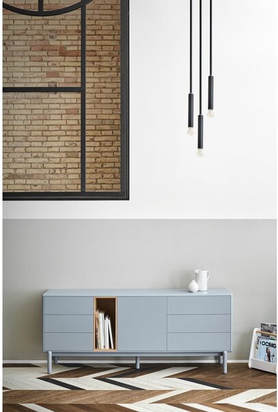 Niebieska/szara niska komoda 180x76 cm Corvo – Teulat