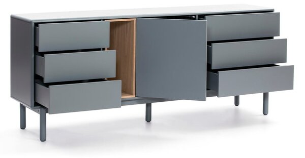 Niebieska/szara niska komoda 180x76 cm Corvo – Teulat