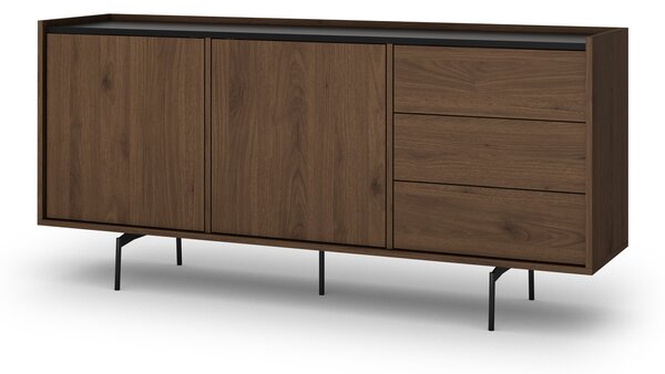 Komoda Zenar 170 cm z szufladami - orzech elegant / czarny