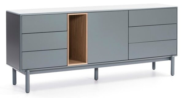 Niebieska/szara niska komoda 180x76 cm Corvo – Teulat