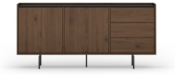 Komoda Zenar 170 cm z szufladami - orzech elegant / czarny