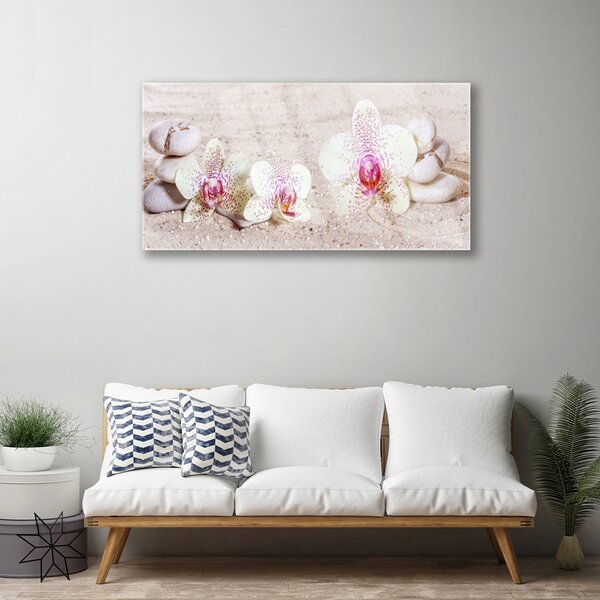 Obraz Szklany Storczyk Orchidea Piasek