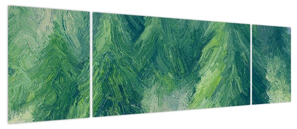 Obraz - Malowane drzewa iglaste (170x50 cm)