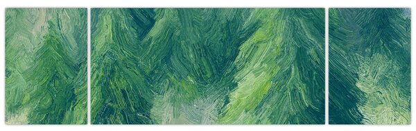 Obraz - Malowane drzewa iglaste (170x50 cm)