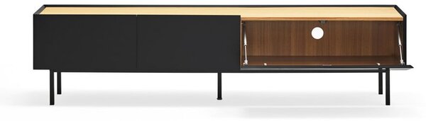 Czarno-naturalna szafka pod TV w dekorze dębu 180x45 cm Arista – Teulat