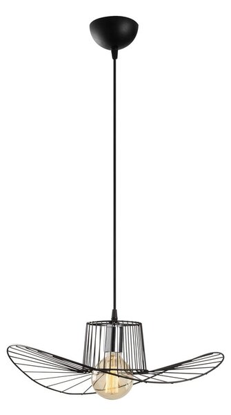 Czarna lampa wisząca z metalowym kloszem ø 50 cm Tel – Opviq lights