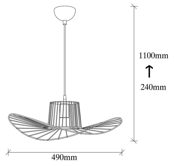 Czarna lampa wisząca z metalowym kloszem ø 50 cm Tel – Opviq lights