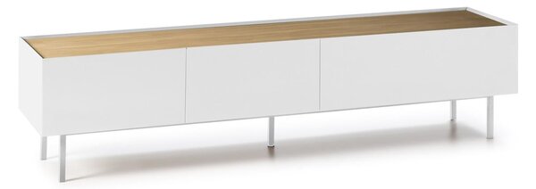 Biało-naturalna szafka pod TV w dekorze dębu 180x45 cm Arista – Teulat