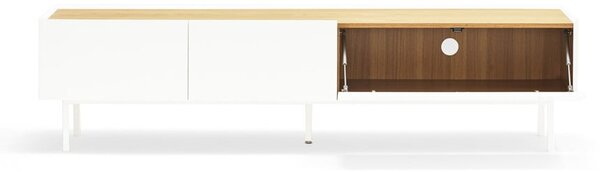 Biało-naturalna szafka pod TV w dekorze dębu 180x45 cm Arista – Teulat
