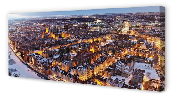 Obraz na płótnie Zimowy Gdańsk nad Motławą