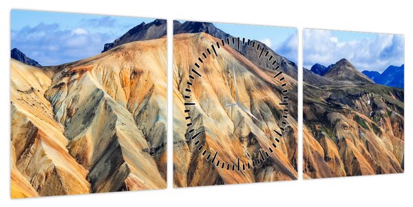 Obraz - Landmannalaugar (z zegarem) (90x30 cm)