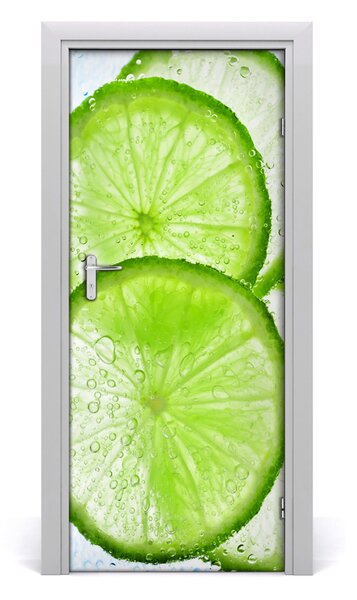 Naklejka na drzwi samoprzylepna Limonka pod wodą