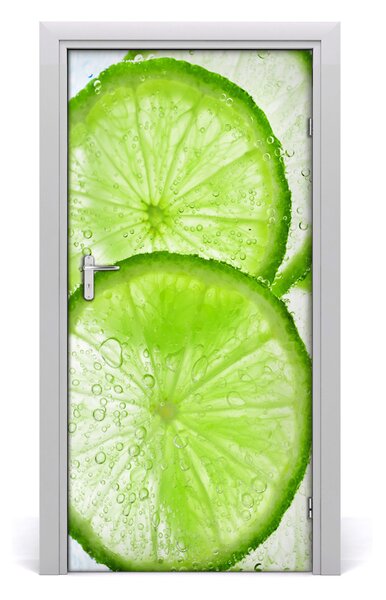 Naklejka na drzwi samoprzylepna Limonka pod wodą