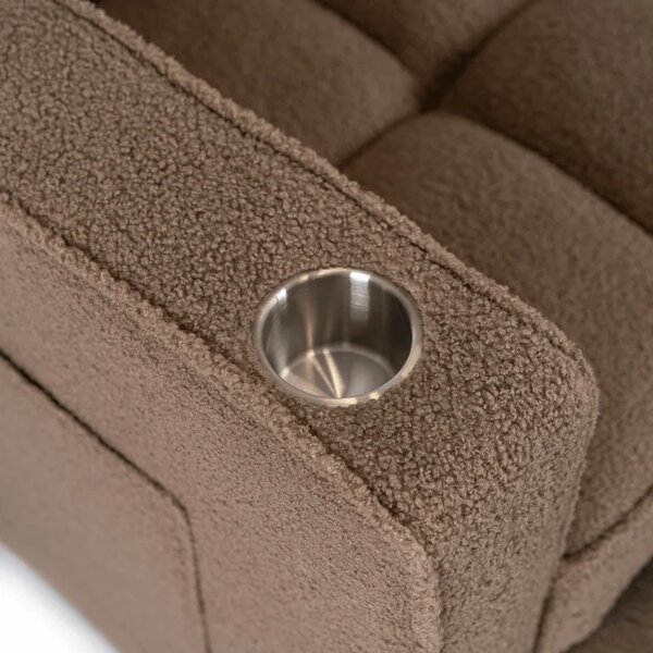 Fotel do Spania ASTER Rozkładany Amerykanka Brązowy Boucle Nowoczesny