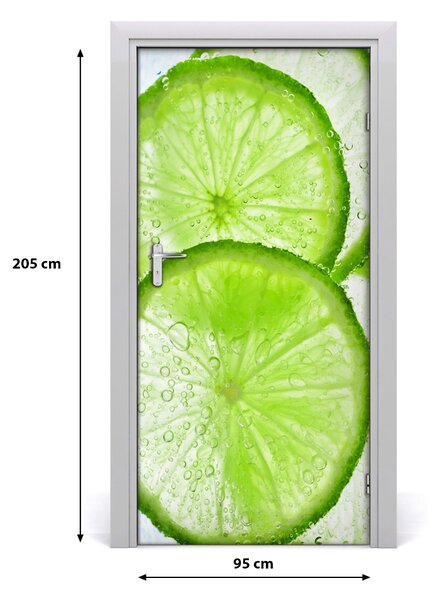 Naklejka na drzwi samoprzylepna Limonka pod wodą