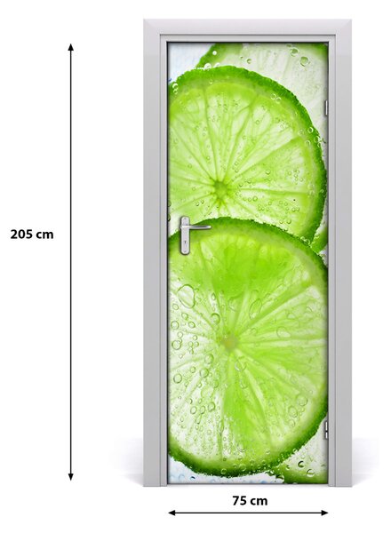 Naklejka na drzwi samoprzylepna Limonka pod wodą