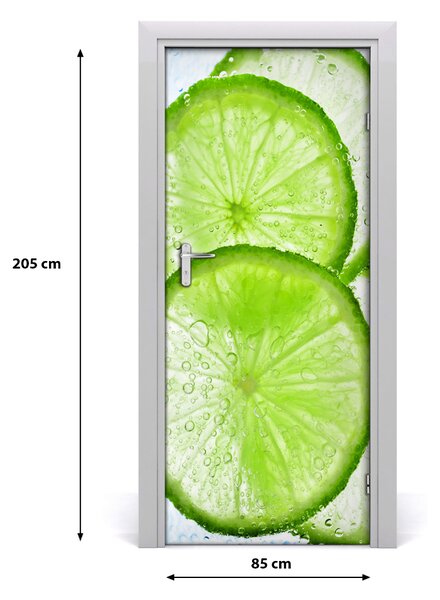 Naklejka na drzwi samoprzylepna Limonka pod wodą