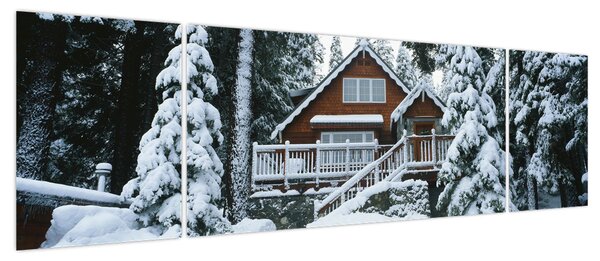 Obraz - Drewniany domek (170x50 cm)