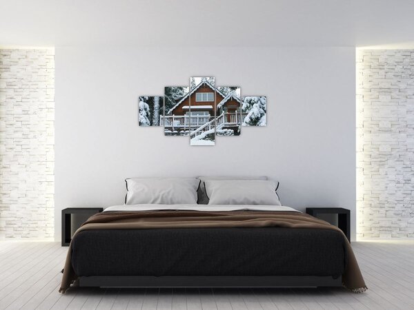 Obraz - Drewniany domek (125x70 cm)