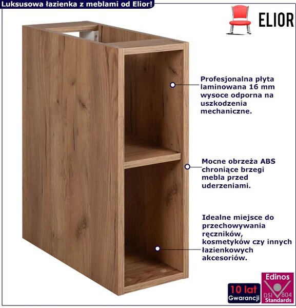 Wąska szafka łazienkowa 20 cm dąb craft złoty F1-K41