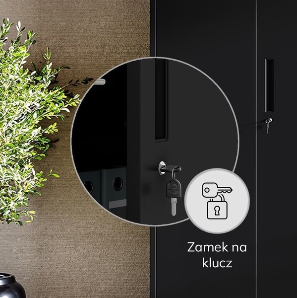Szafa metalowa wielofunkcyjna Megan na cokole, czarna