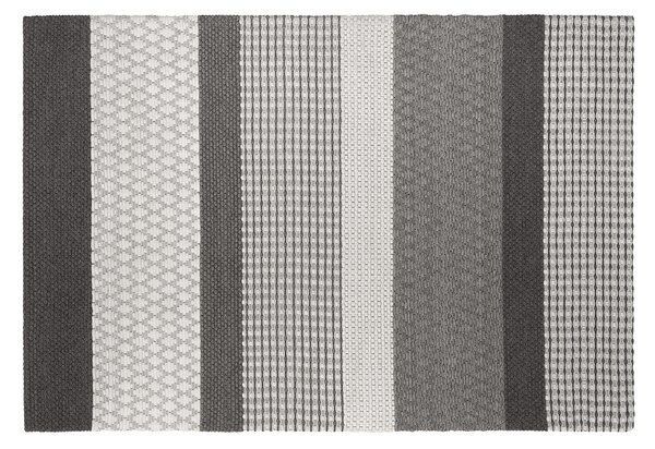 Dywan szary wełniany 140 x 200 w paski prostokątny filcowe podszycie Akkaya Beliani