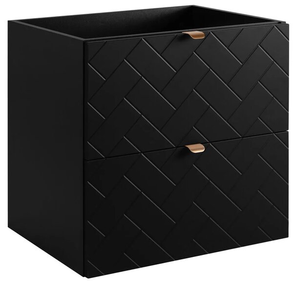 Czarna wisząca szafka pod umywalkę z szufladami 60 cm A7-E65