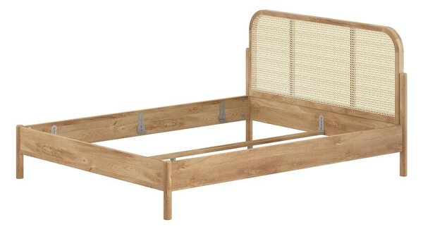 Łóżko dwuosobowe z litego drewna dębowego bez stelaża 160x200 cm w naturalnym kolorze Olive Rotan – Vipack