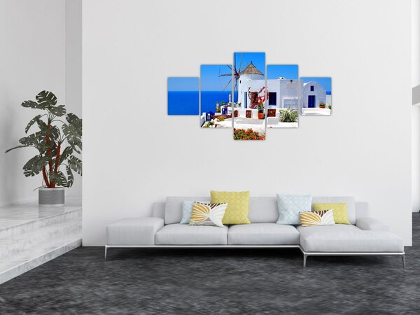 Obraz - Mały dom w Grecji (125x70 cm)