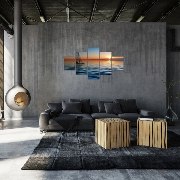 Obraz - Żaglówki na morzu (125x70 cm)