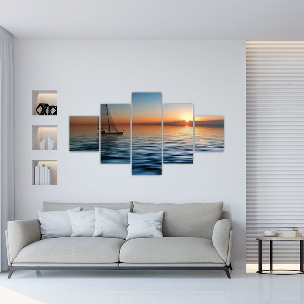 Obraz - Żaglówki na morzu (125x70 cm)